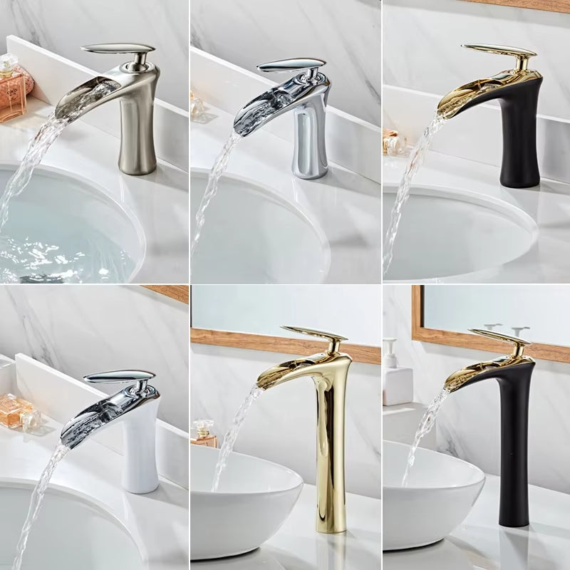 Bathroom Wash Basin Sink High End Waterfall Faucet-7241