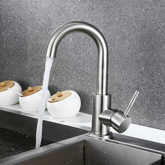 Kitchen Bathroom Outdoor Hand Wash Face Wash Stainless Steel Vegetable Washing Faucet-5217