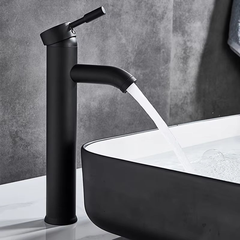 Black Simple Hot And Cold Basin Bathroom Wash Faucet-5013