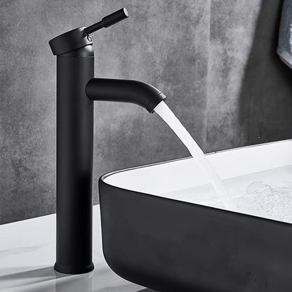 Black Simple Hot And Cold Basin Bathroom Wash Faucet-5013