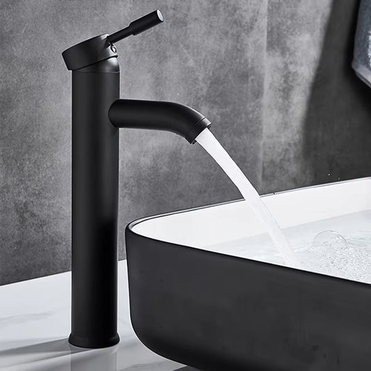 Black Simple Hot And Cold Basin Bathroom Wash Faucet-5013