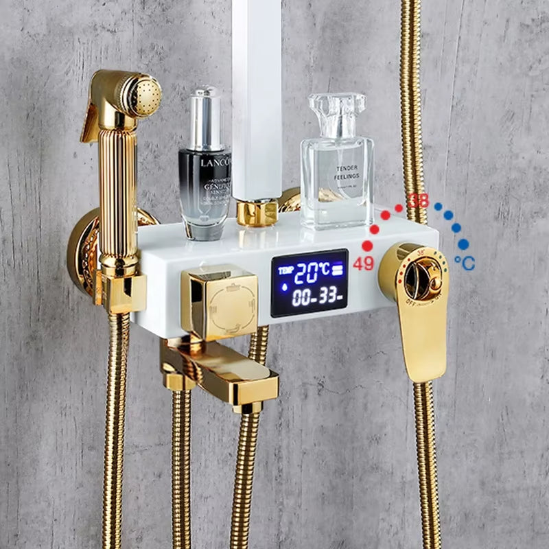 Digital Control Wall-Mounted Shower Bath Set-6030WG