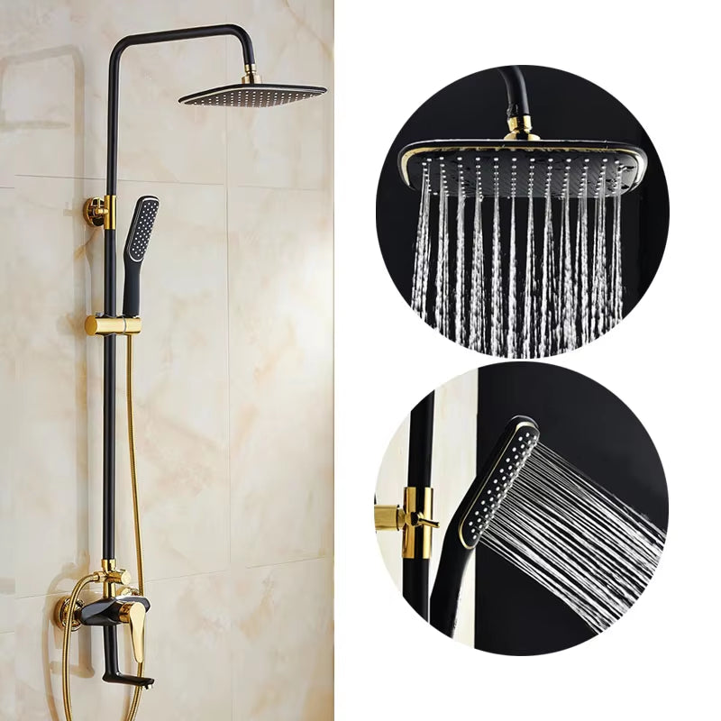 Simple Black Gold Constant Temperature Shower Room Shower Head-6224