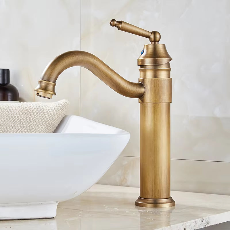 Bathroom Sink Antique Brass Single Handle Faucet-7067