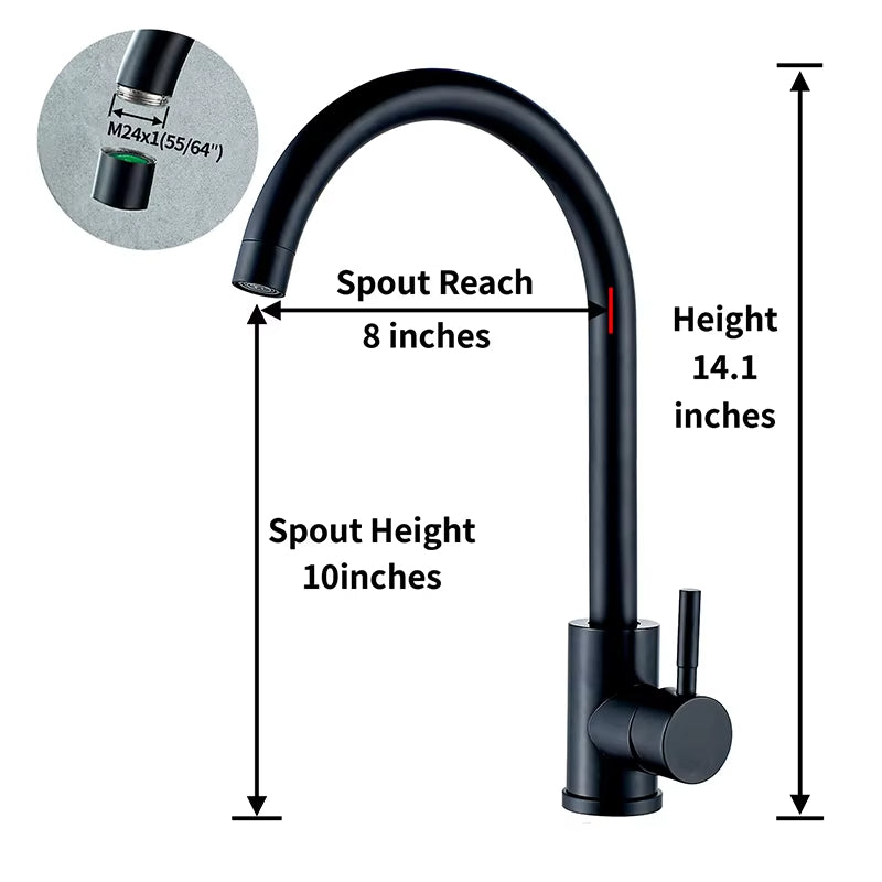 Modern Stainless Steel Kitchen Sink Single Handle Faucet