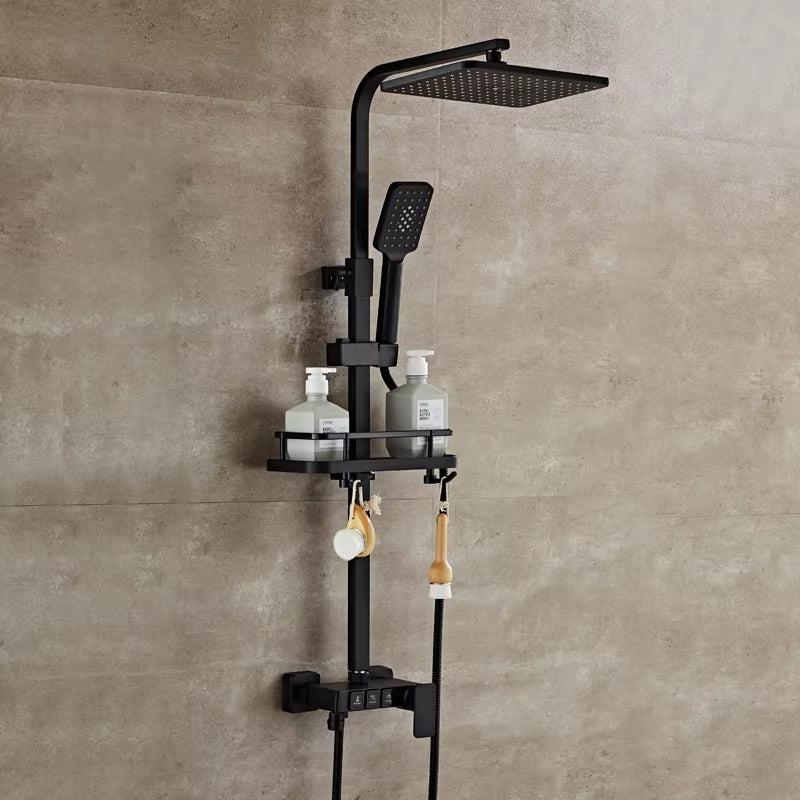 All Black Constant Temperature Wall Mounted Shower Room Shower-6240