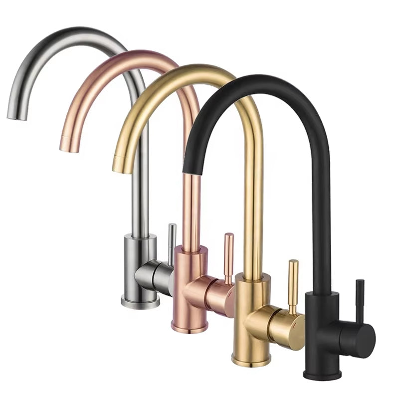 Kitchen Gold 304 Stainless Steel Vegetable And Dish Washing Household Faucet-5237