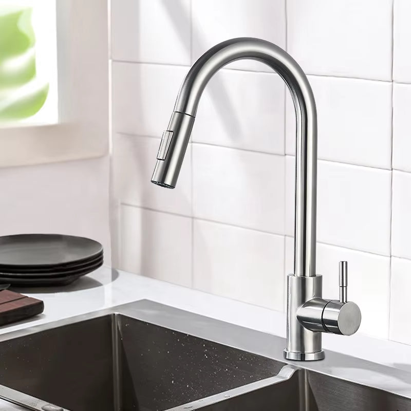 Golden Stretch Rotating Kitchen And Bathroom Hot And Cold Water Faucet-5342G