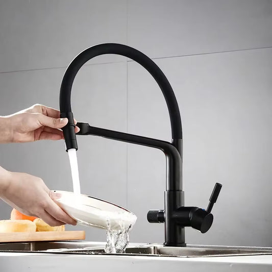 Flexible Three-Way Kitchen Stainless Steel Faucet-8617