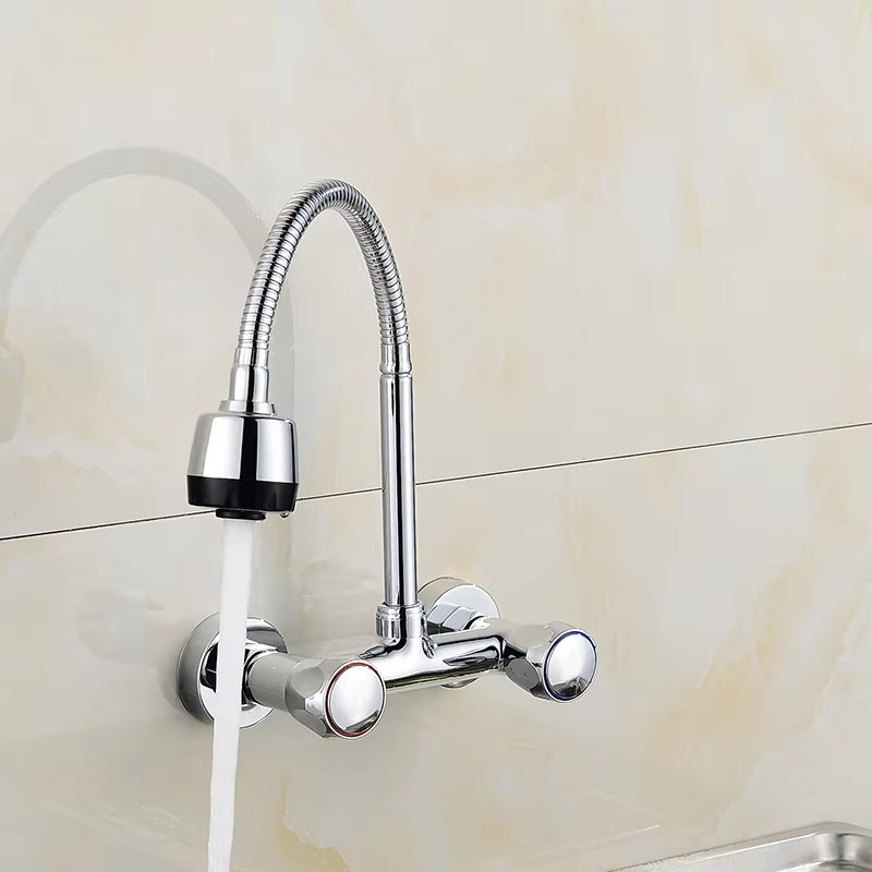 Wall Mounted Kitchen Sink 360 Degree Swivel Flexible Hose Faucet-8325