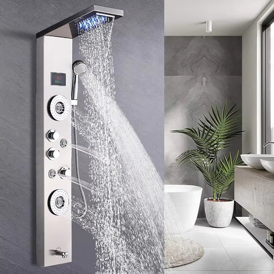 Shower Panel Tower Massage Shower Head Led Waterfall Shower Column Set-6657