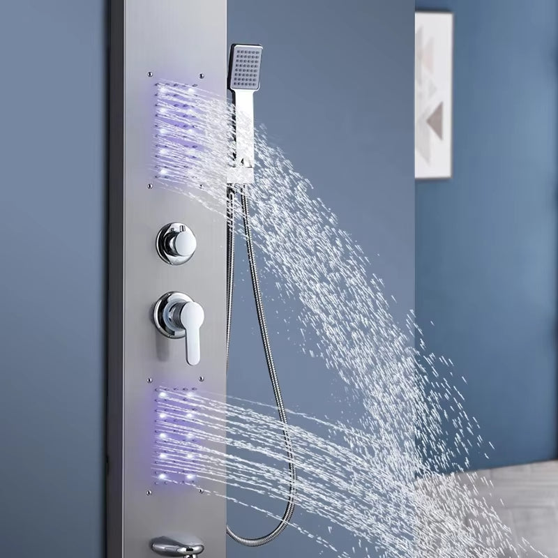 Led Shower Screen Wall Mounted Stainless Steel Waterfall Shower Column Set-6660