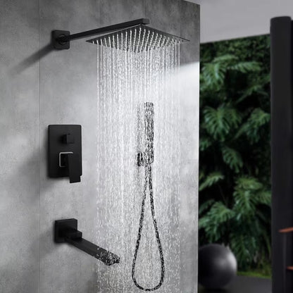 Luxury Edition Black Bathroom Wall Mounted Shower Set-6011MB
