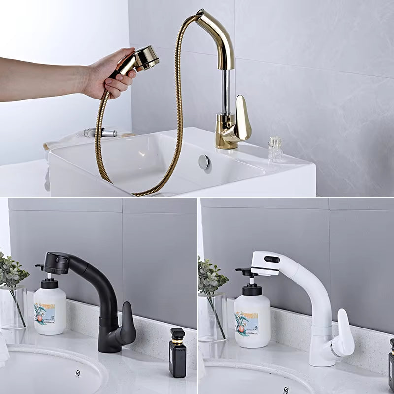 Bathroom Basin Lift Pull-Out Faucet-7505