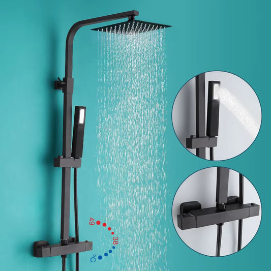 Bathroom Thermostatic Shower Set With Handheld Showerhead-6952