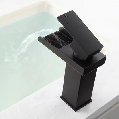 Black Waterfall Hot And Cold Counter Wash Face And Hand Wash Home Bathroom Faucet-5307