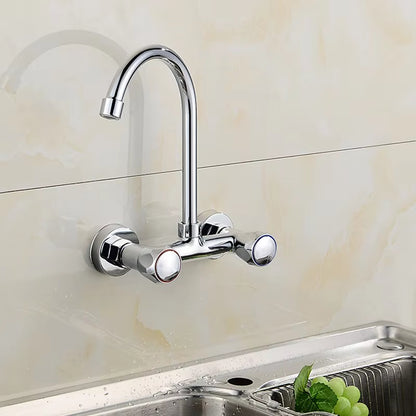 Wall Mounted Kitchen Sink Double Handle Faucet-8324