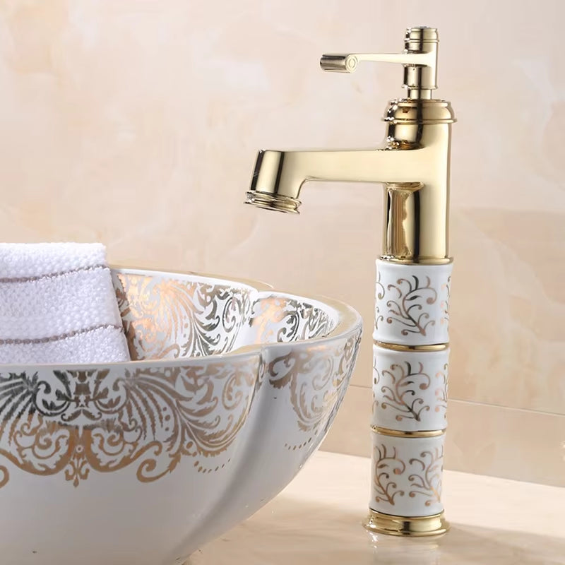 Elegant Retro Design Bathroom Tall Basin Faucet-7125