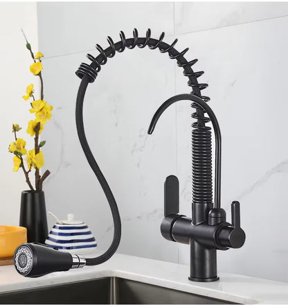 Spring Loaded Kitchen Sink Faucet With Drinking Water-8589