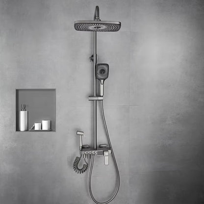 Simple Wall-Mounted Shower Kit With Hot And Cold Dual Control-6038GR