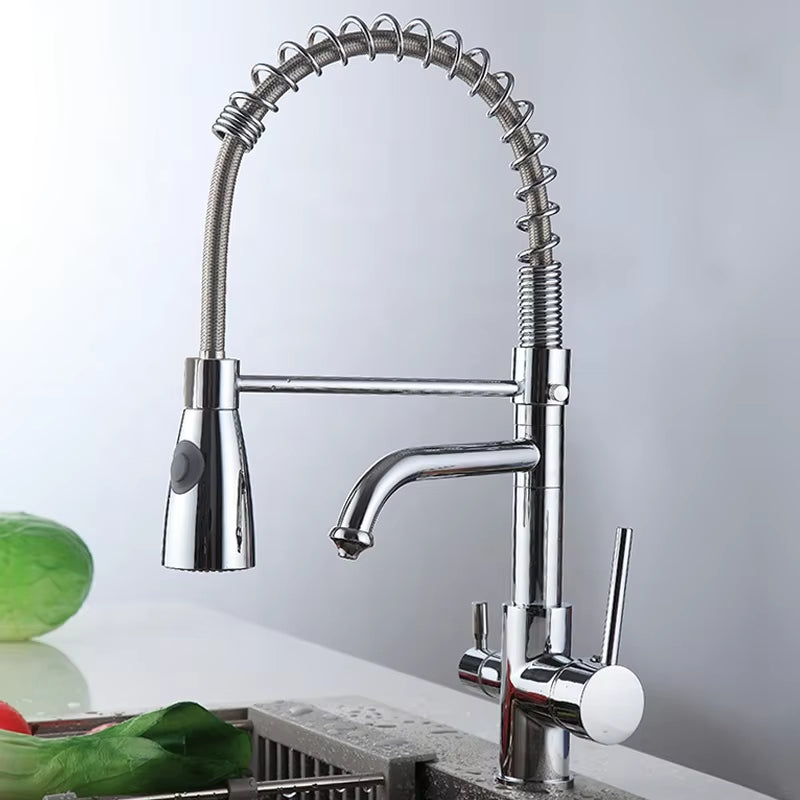 360 Degree Swivel Kitchen Countertop Faucet Double Handle-8346
