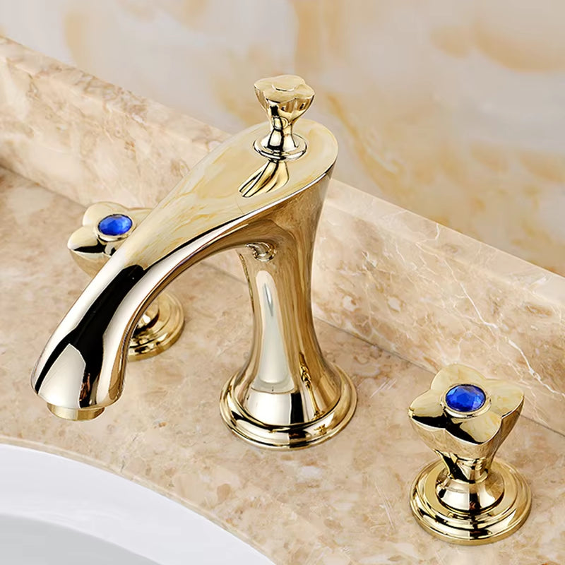 Bathroom Countertop Luxury 3 Hole Double Handle Faucet-7605