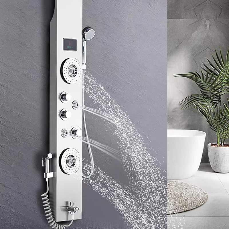 Shower Screen Bathroom Wall Mounted Waterfall Shower Column Set Massage Nozzle Led Shower Screen-6668