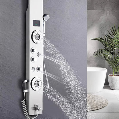 Shower Screen Bathroom Wall Mounted Waterfall Shower Column Set Massage Nozzle Led Shower Screen-6668