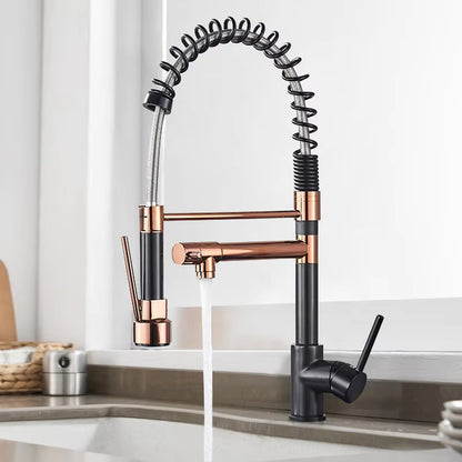 Spring-Loaded Hot And Cold Water Kitchen Sink Faucet-8588