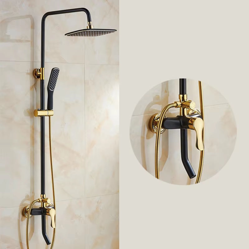 Shower Room Black Gold Bath Constant Temperature Shower Head Set-6222