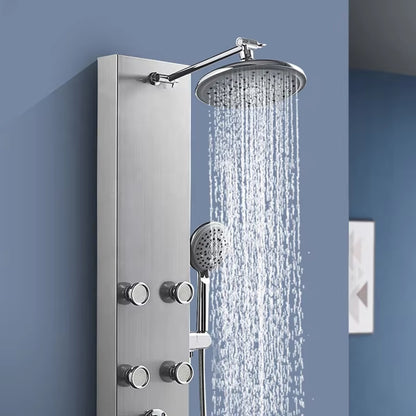Stainless Steel Shower Panel Bathroom Wall Mounted Waterfall Shower Column Set-6664