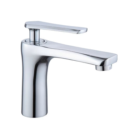 British Design Silver Bathroom Single Hole Basin Faucet-7049
