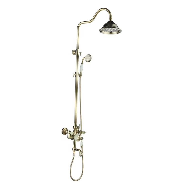 Brass Shower Room Bathtub Vintage Bathroom Shower-6212