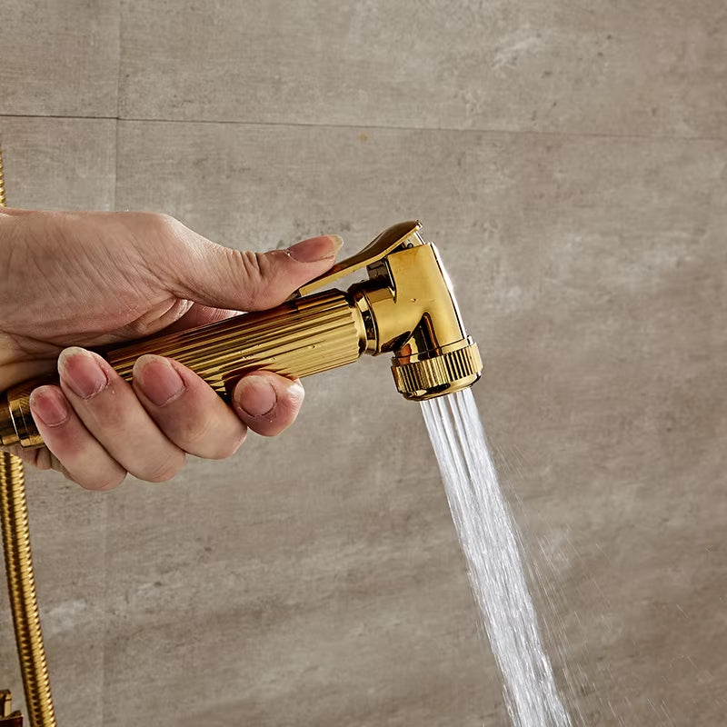 Platinum Square Handle Shower Toilet Shower-6237