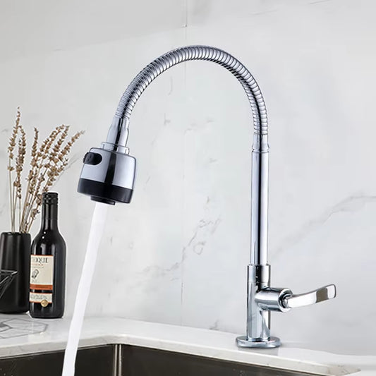 In-Wall Soft Neck Flexible Swivel Kitchen Sink Faucet-8635