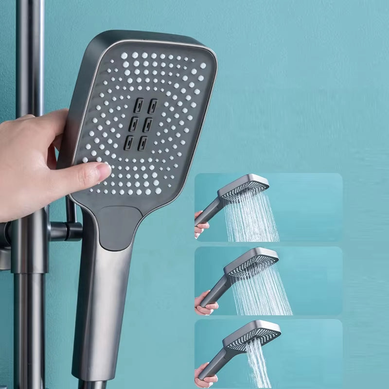 Wall Mounted Bathroom Shower Set Bathroom Thermostatic Shower Booster Shower Head Piano Shower Faucet Set-6283MB