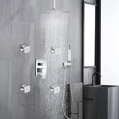 Shower Set Wall Mounted Bathroom Faucet Brass Set Rain Shower-6564