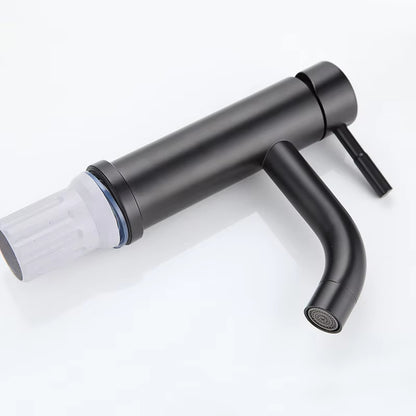 304 Stainless Steel Black Paint Faucet For Washing Face And Hands With Hot And Cold Function-5319