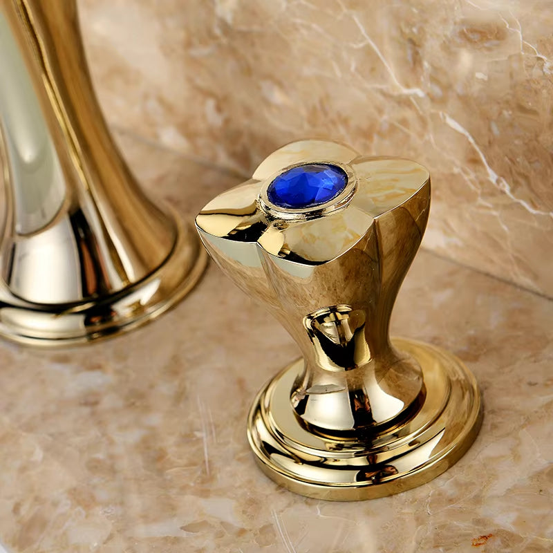 Bathroom Countertop Luxury 3 Hole Double Handle Faucet-7605