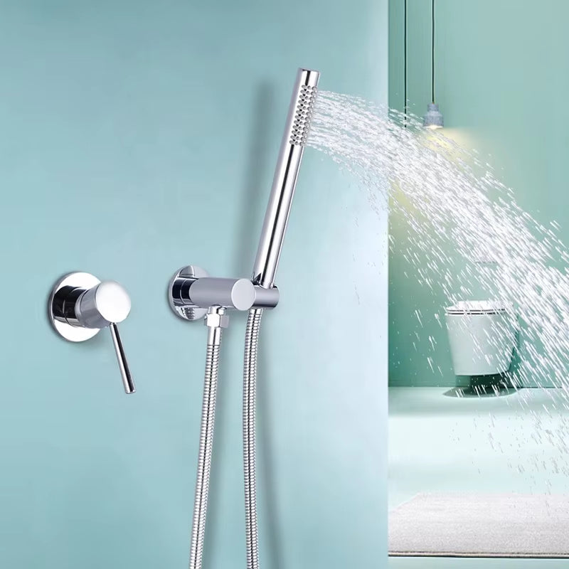 Wall-Mounted Golden Simple Cylindrical Luxury Shower Head-6049BG (2)