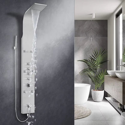 Shower Column Set Wall Mounted Stainless Steel Waterfall Shower Screen-6653
