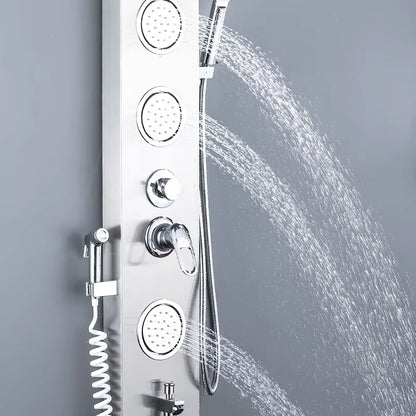 Led Light Shower Screen Wall Mounted Stainless Steel Waterfall Shower Screen Set-6670