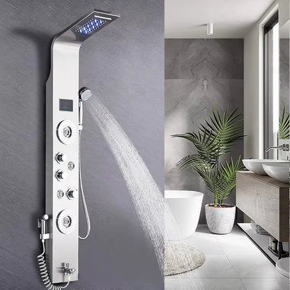 Shower Screen Bathroom Wall Mounted Waterfall Shower Column Set Massage Nozzle Led Shower Screen-6668
