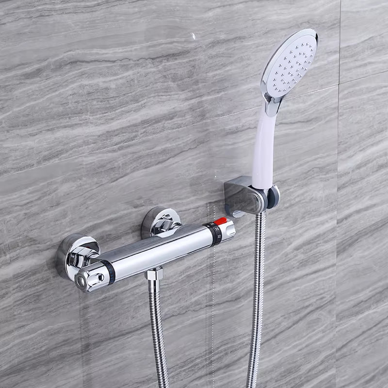 Wall Mounted Bathtub Shower Faucet Bathroom Double Water Shower Head-6913