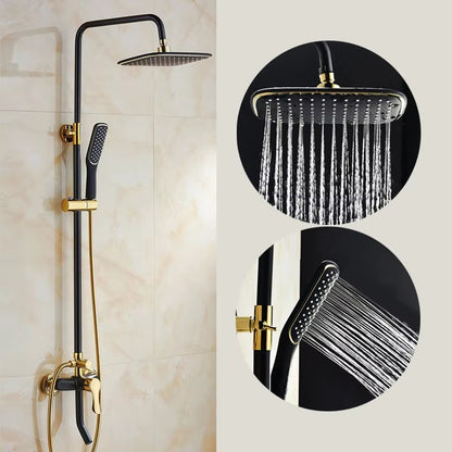Shower Room Black Gold Bath Constant Temperature Shower Head Set-6222