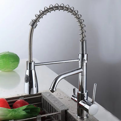 360 Degree Swivel Kitchen Countertop Faucet Double Handle-8346