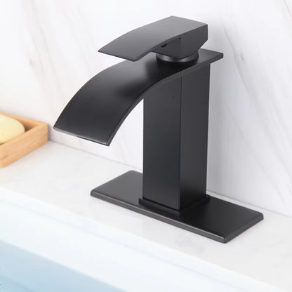 Bathroom Wash Basin Sink Waterfall Faucet With Base-7278