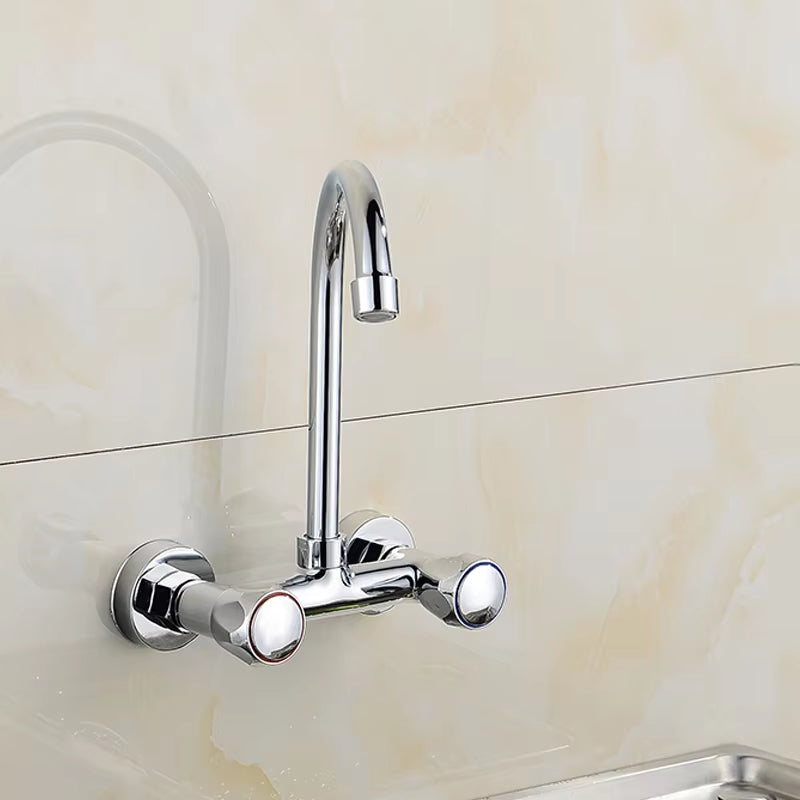 Wall Mounted Kitchen Sink Double Handle Faucet-8324