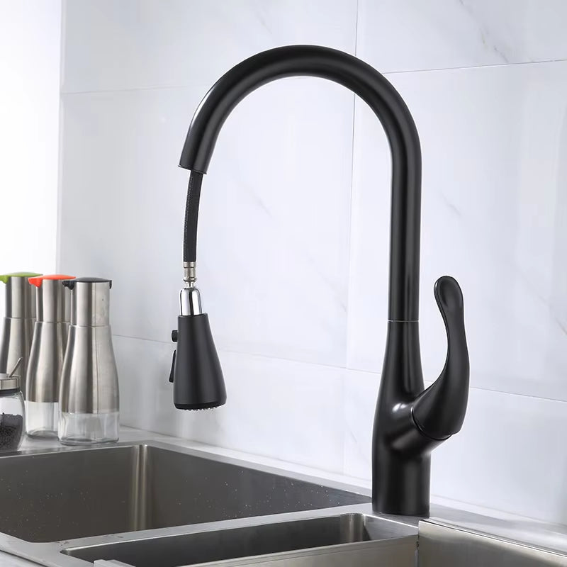 Pull-Out Sink Kitchen One-Button Water Stop Faucet-8554