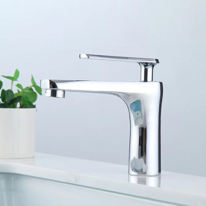 British Design Silver Bathroom Single Hole Basin Faucet-7049